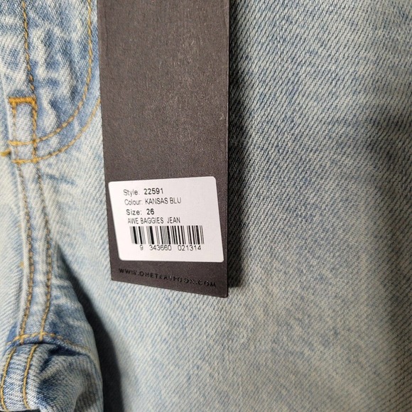 NWT One Teaspoon Womens Sz 26 Awesome Baggies Jeans Denim Distressed Kansas Blue - Picture 4 of 10